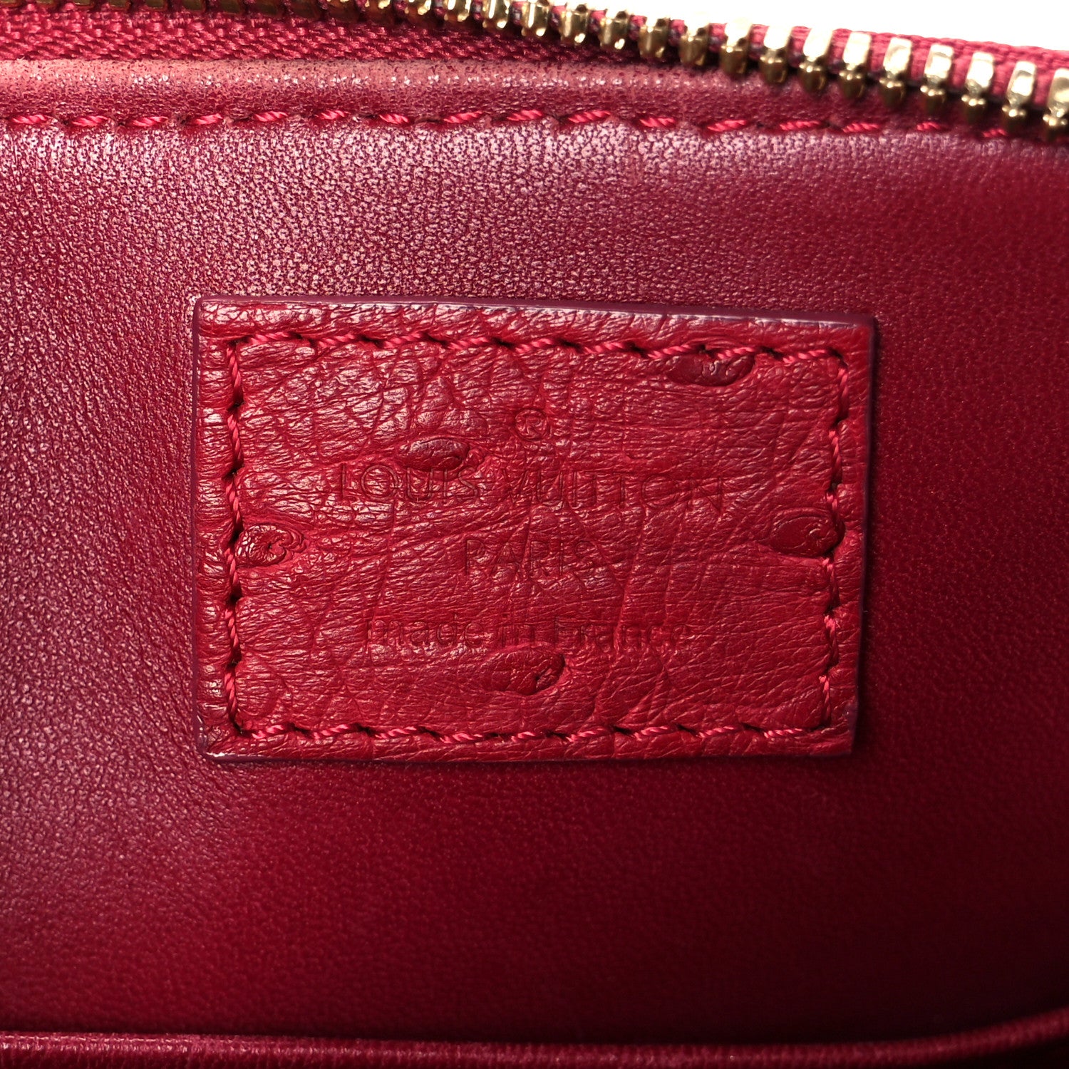 Louis Vuitton Ostrich Alma BB Red 6 of 10