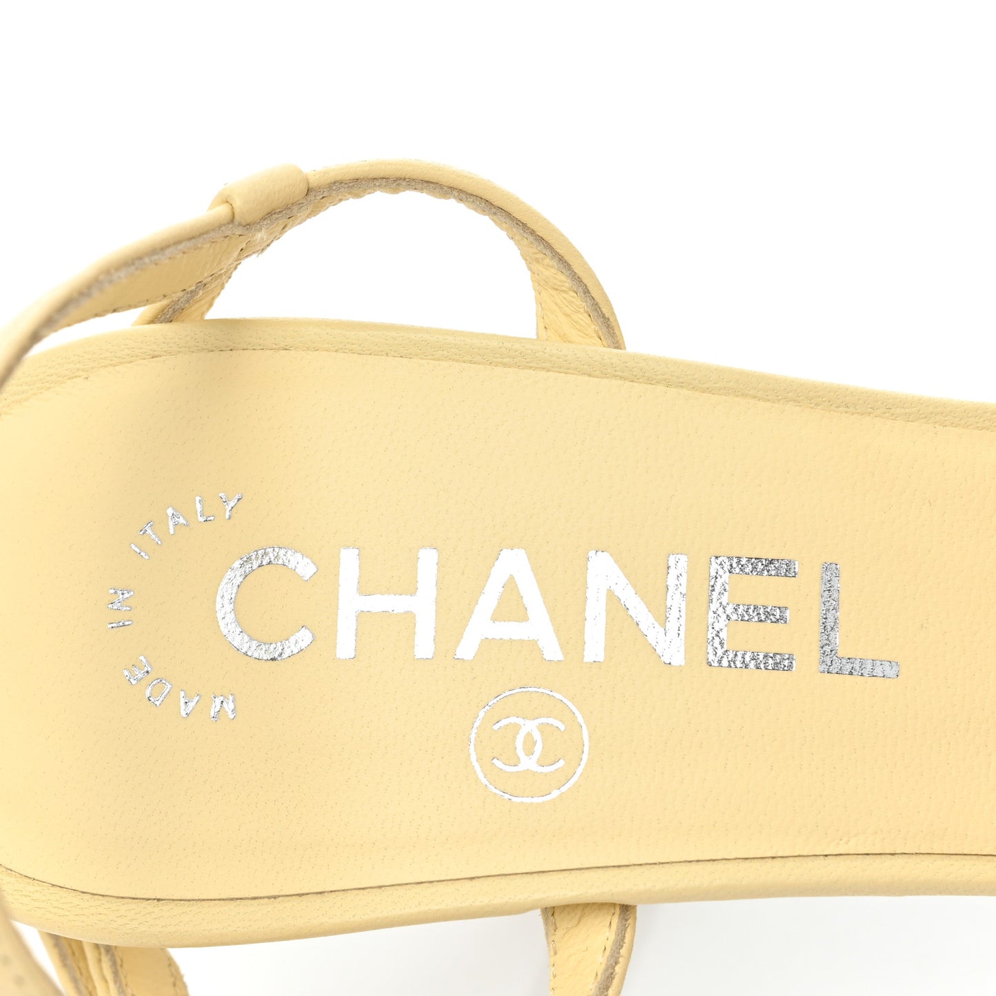 Lambskin Pearl Sandals 36 Yellow