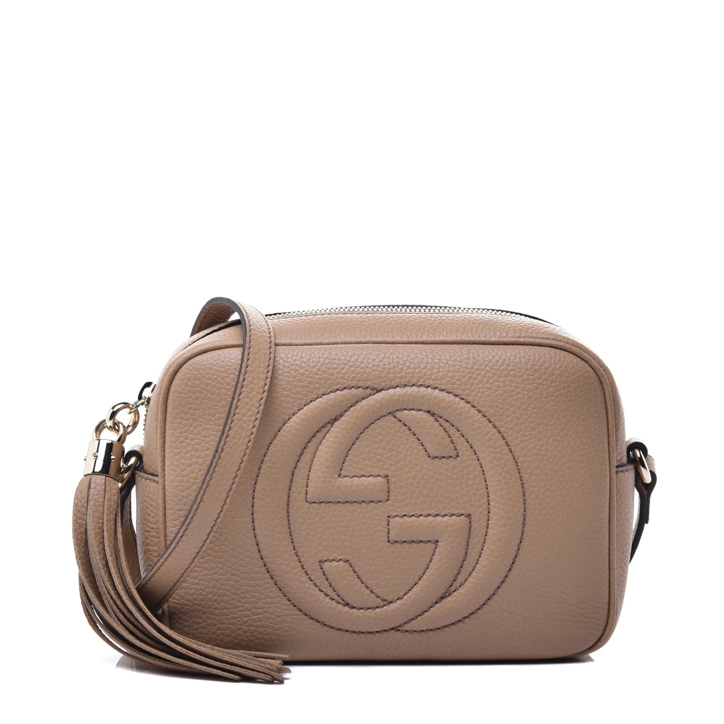 Pebbled Calfskin Small Soho Disco Bag Rose Beige