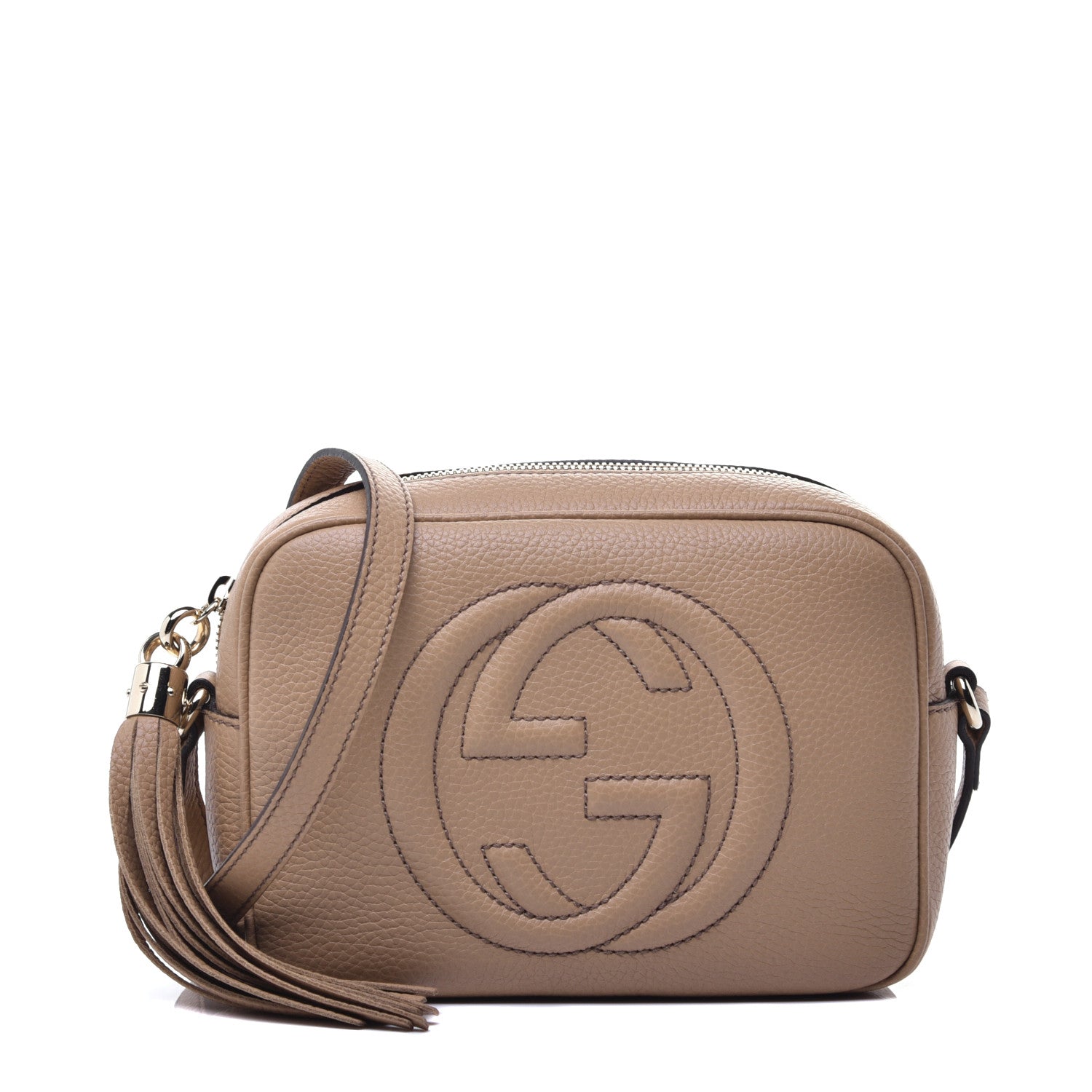 Gucci Pebbled Calfskin Small Soho Disco Bag Camelia 1 of 16