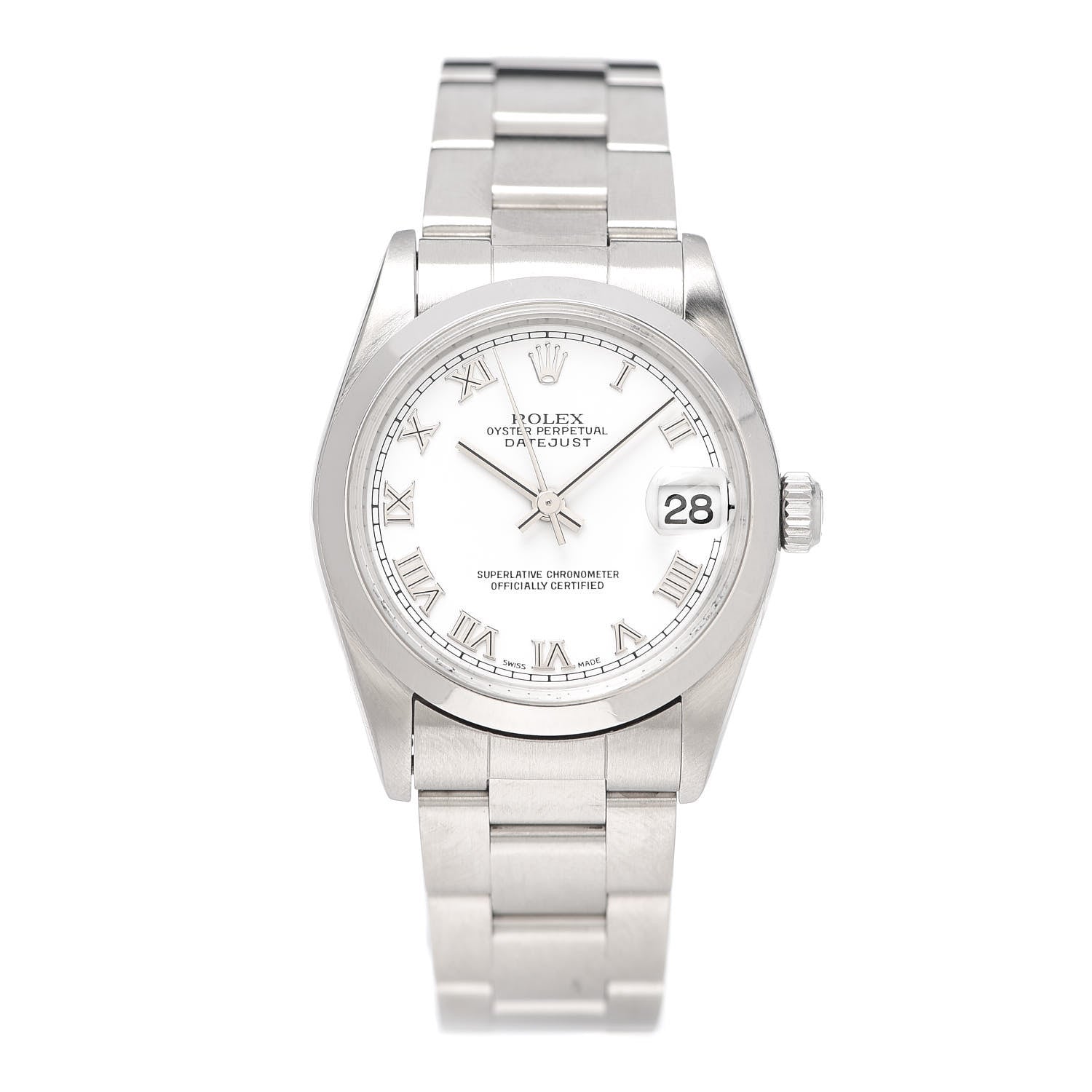 Rolex Stainless Steel 31mm Oyster Perpetual Datejust Watch White Roman 78240 1 of 6