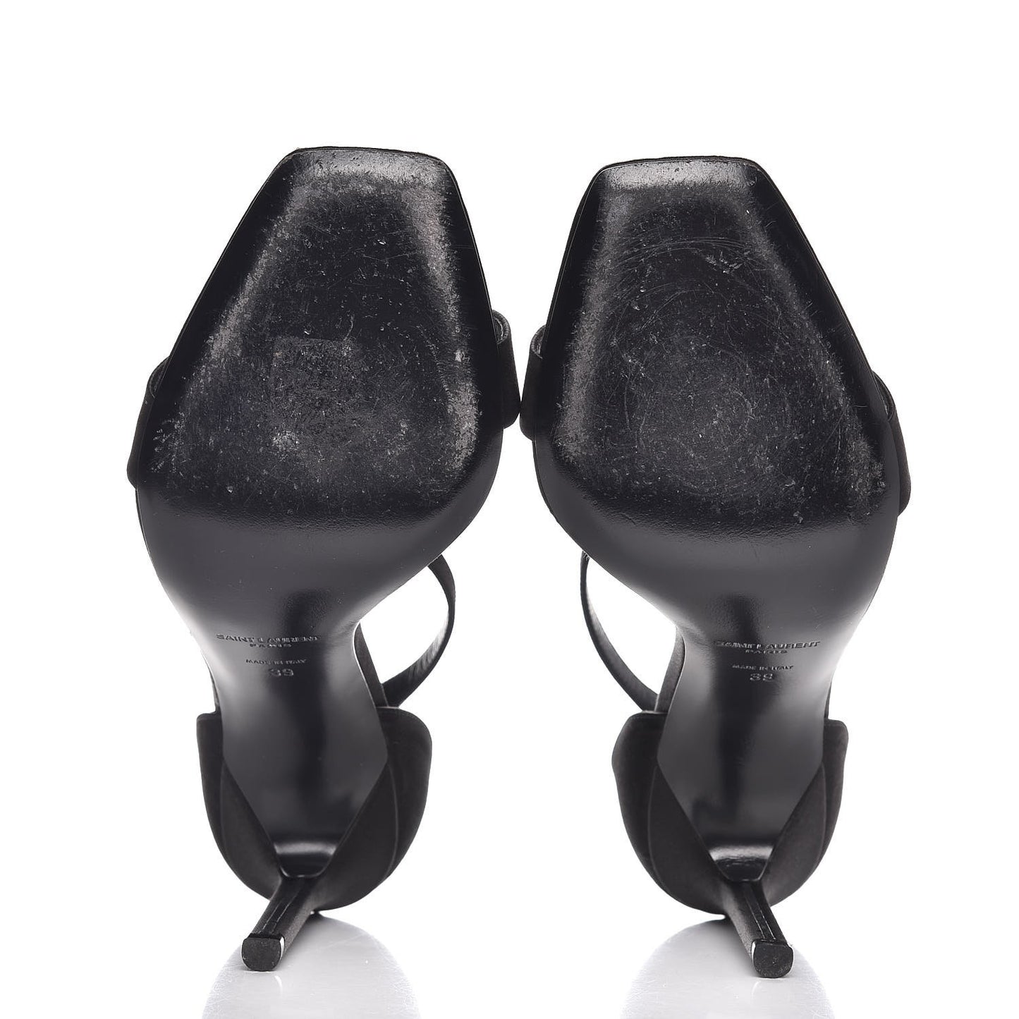 Satin Jane 80 Ankle Strap Sandals 39 Black