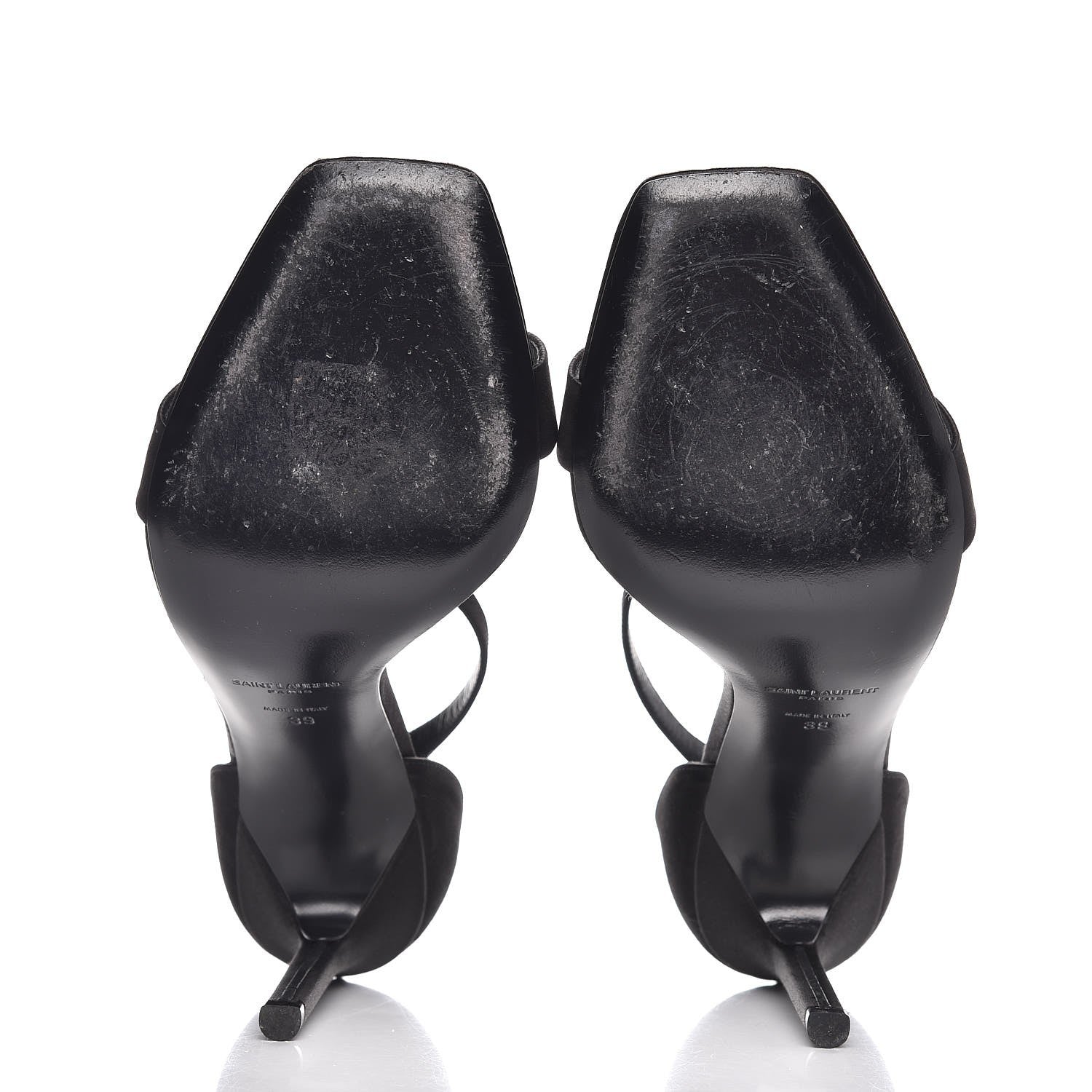 Saint Laurent Satin Jane 80 Ankle Strap Sandals 39 Black 7 of 11