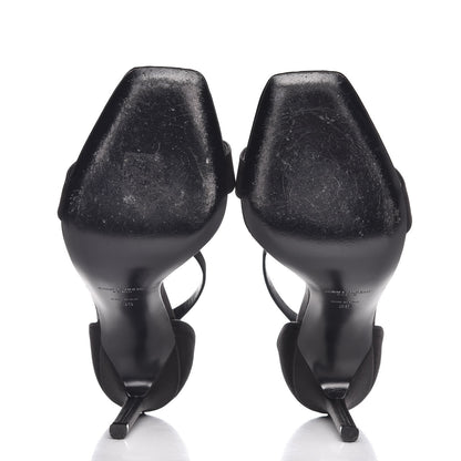 Saint Laurent Satin Jane 80 Ankle Strap Sandals 39 Black 7 of 11