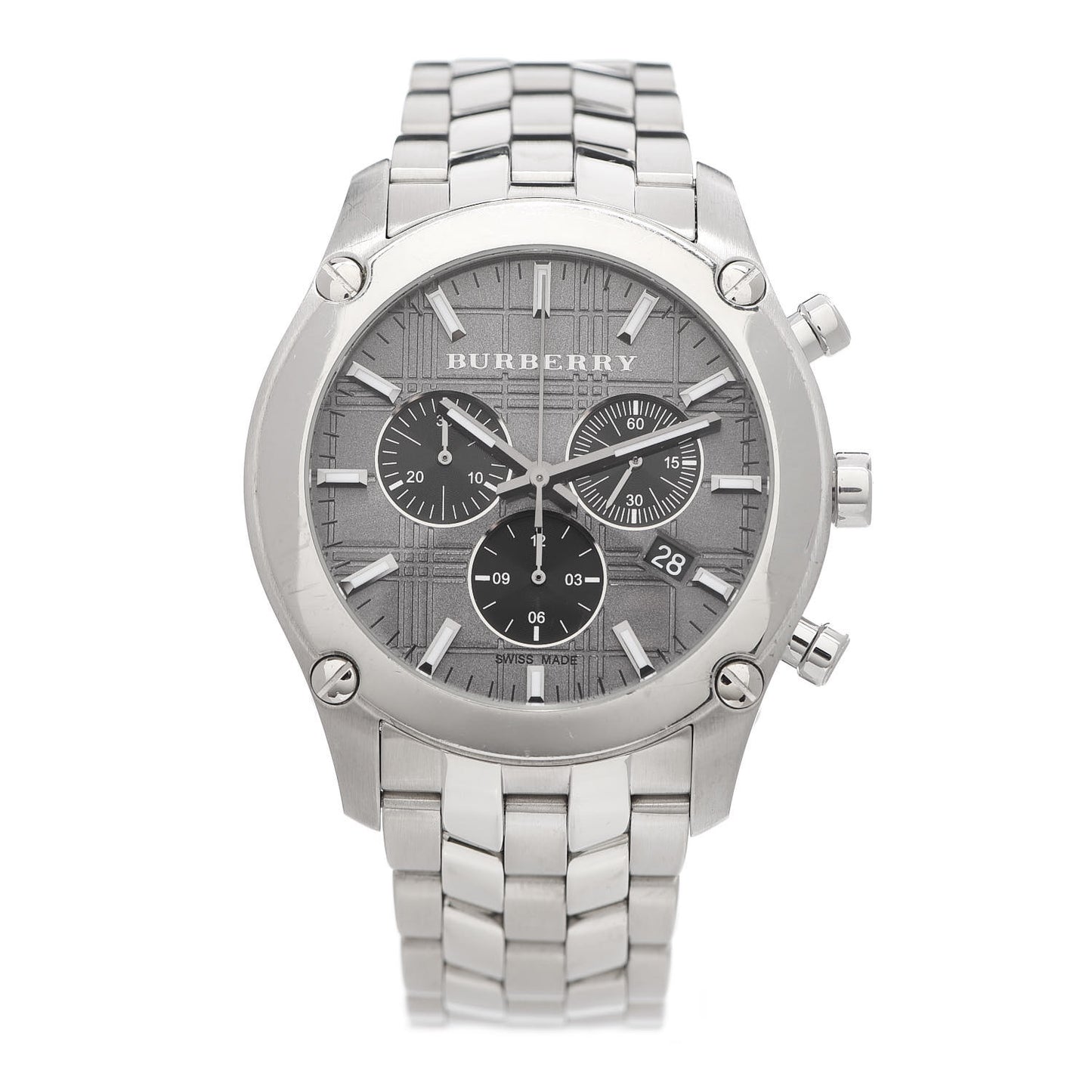 Stainless Steel 42mm Chronograph Quartz Watch Grey BU1850