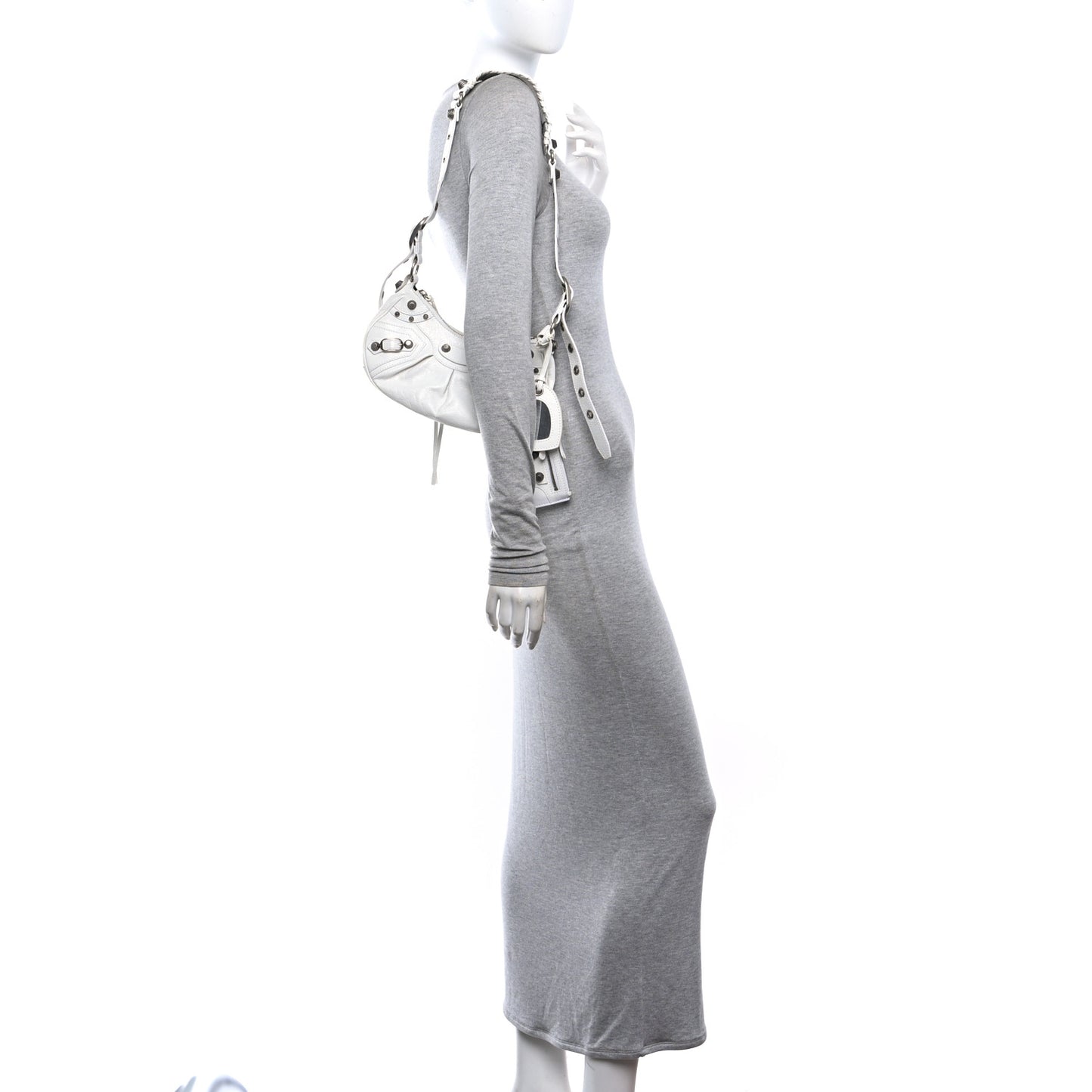 Agneau Arena Le Cagole Shoulder Bag XS Optic White