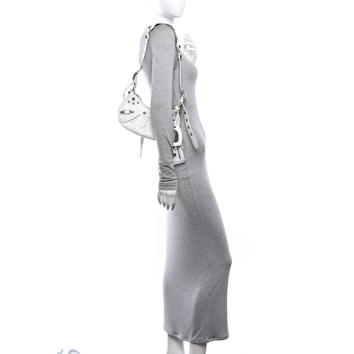 Balenciaga Agneau Arena Le Cagole Shoulder Bag XS Optic White 2 of 11