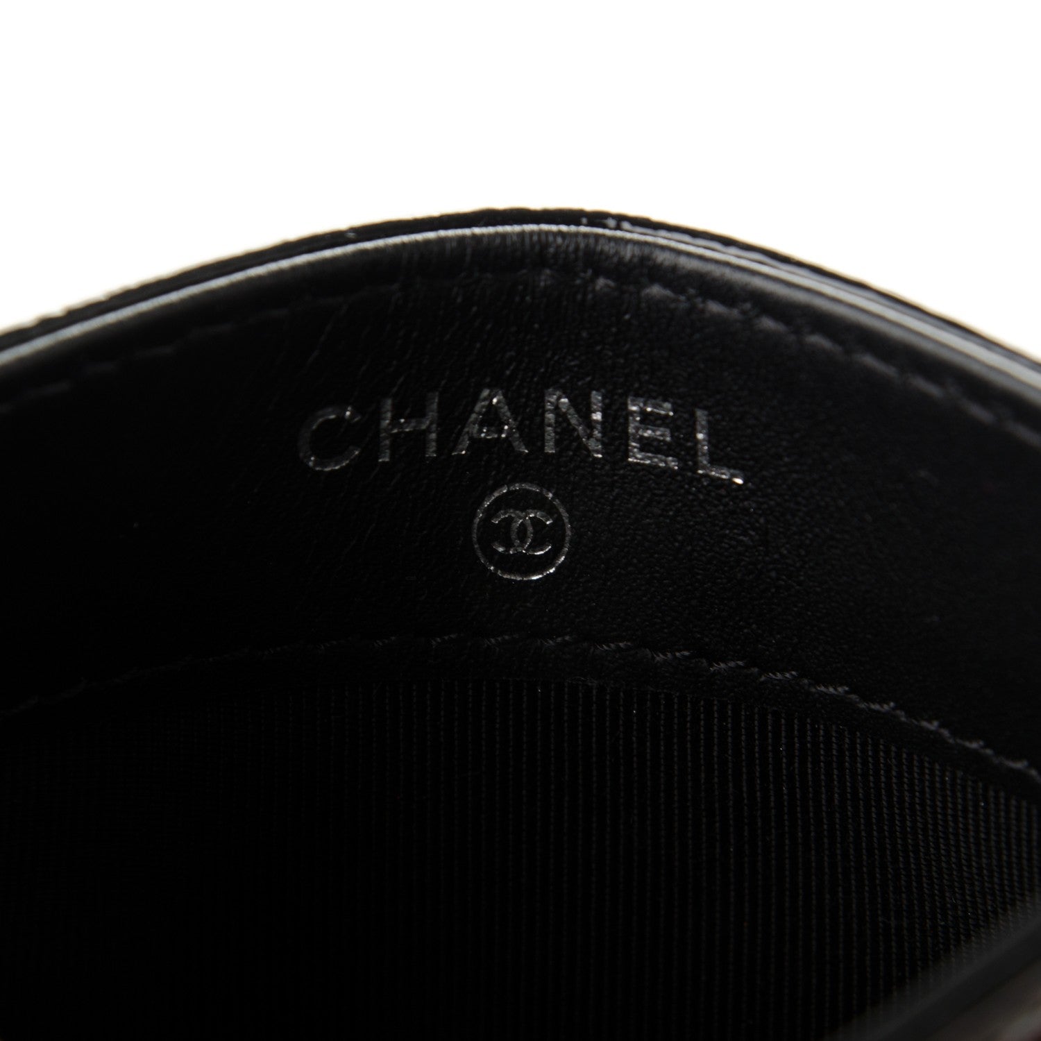 Chanel Distressed Patent Quilted Card Holder Black 6 of 8