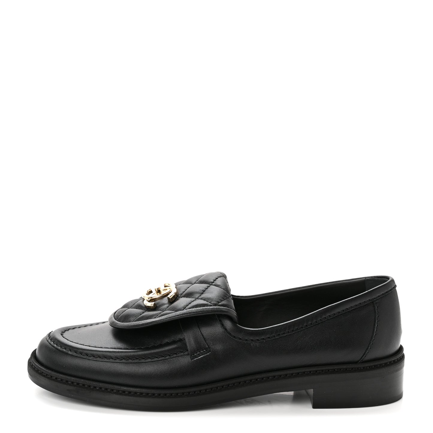 Lambskin Quilted CC Turnlock Loafers 39 Black
