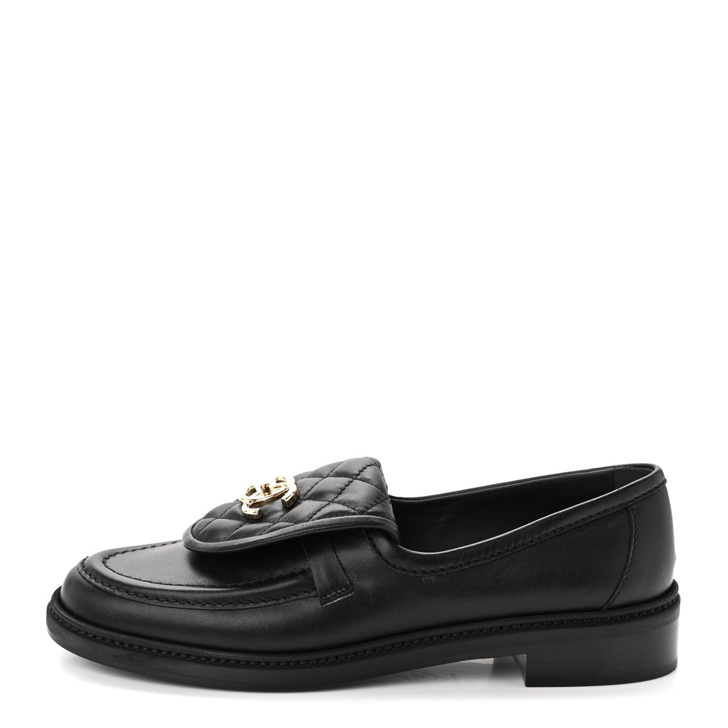 Chanel Lambskin Quilted CC Turnlock Loafers 39 Black 1 of 8