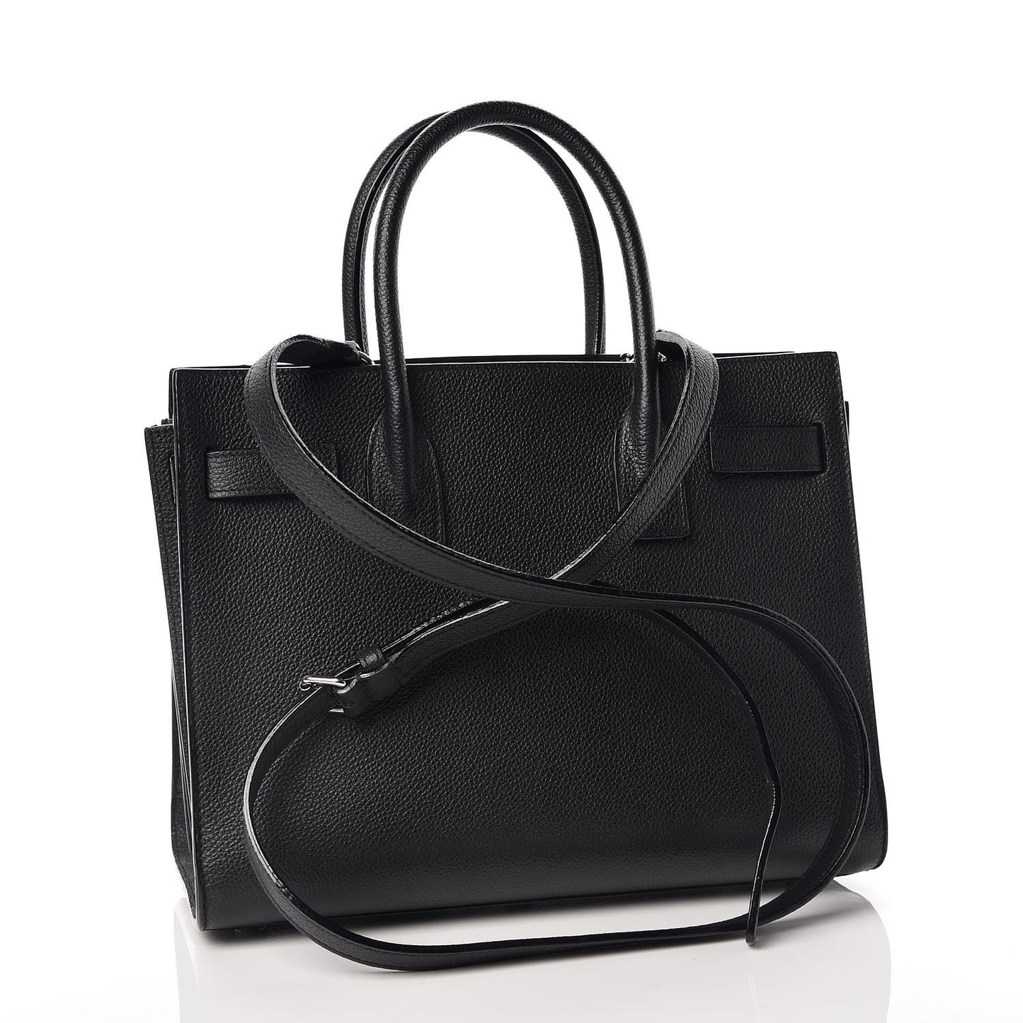 Grained Calfskin Baby Sac De Jour Black