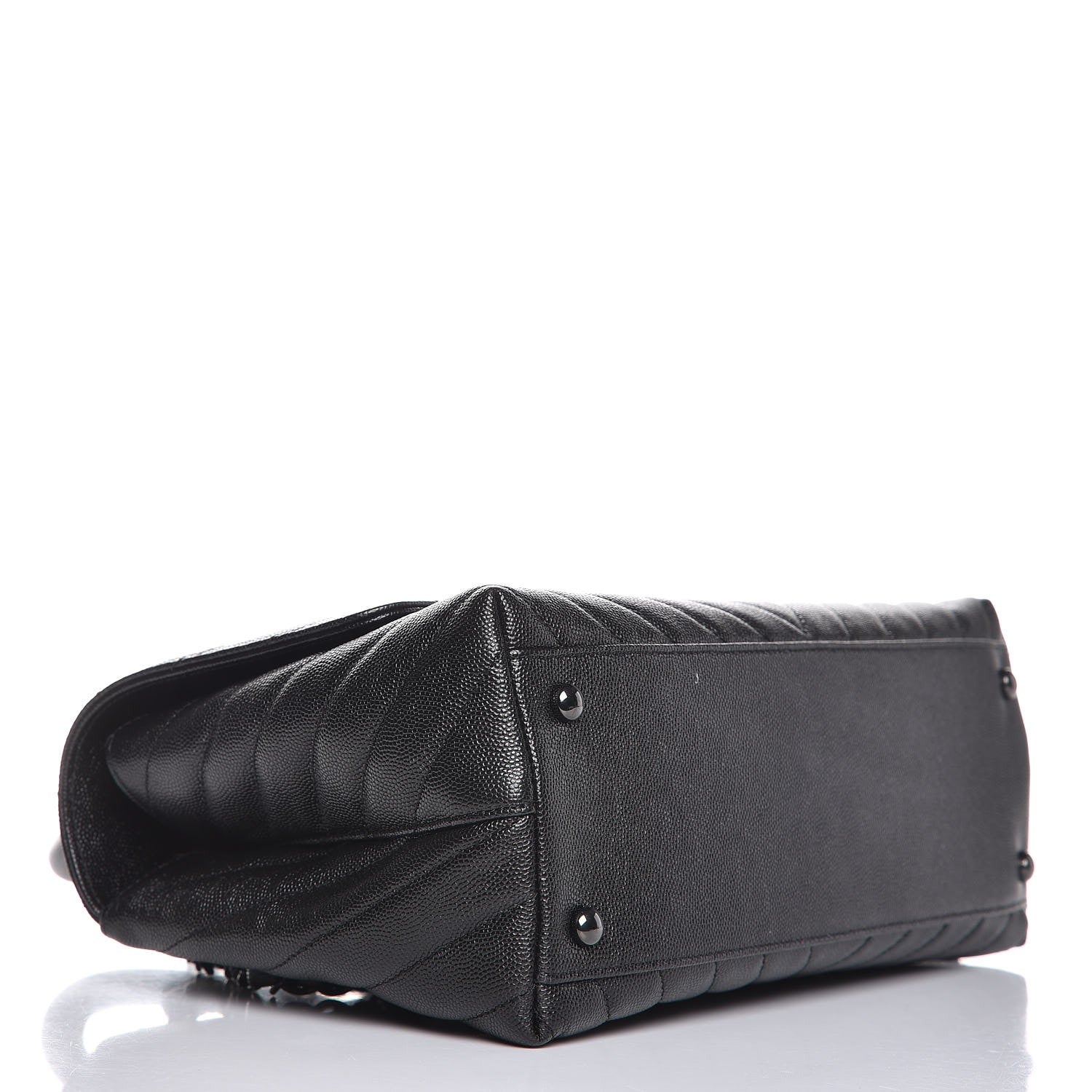 Chanel Caviar Chevron Quilted Small Coco Handle Flap So Black 4 of 8