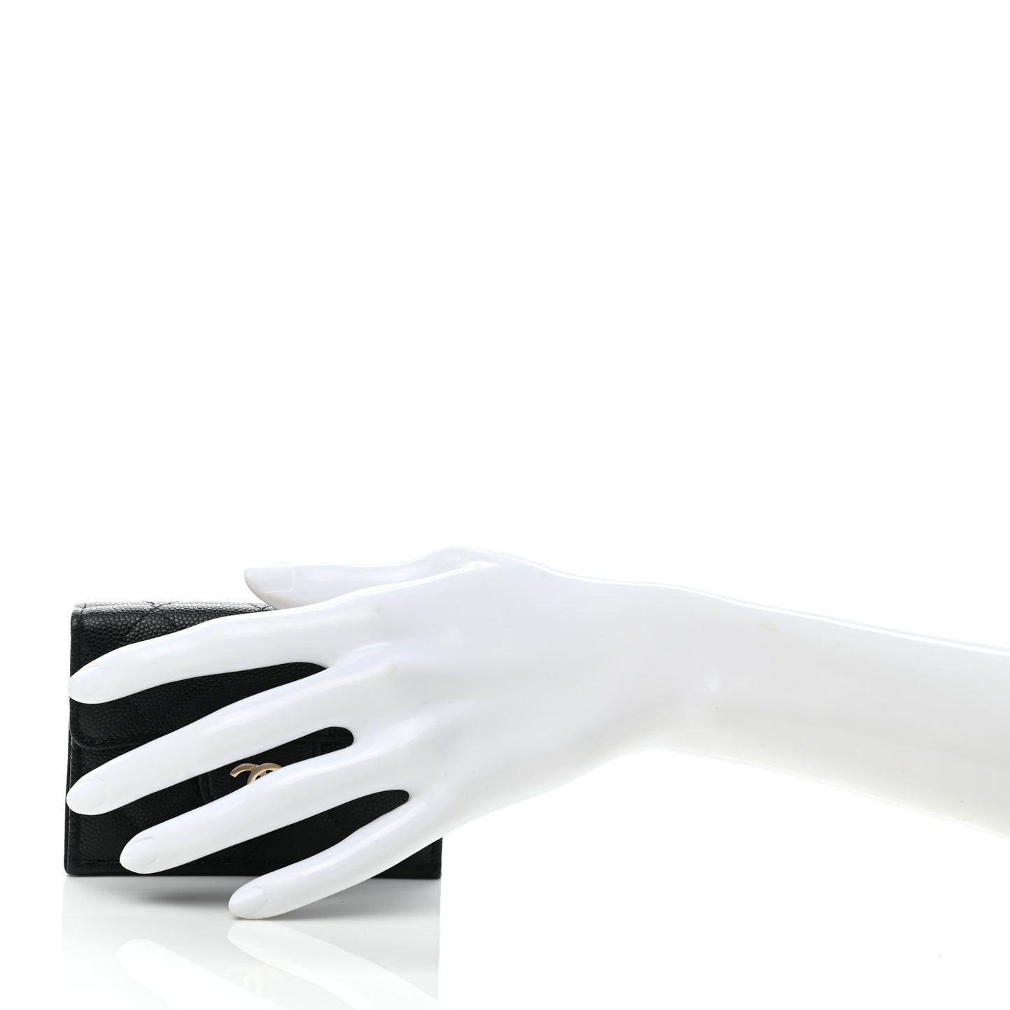 Caviar Quilted Double Flap Wallet Black