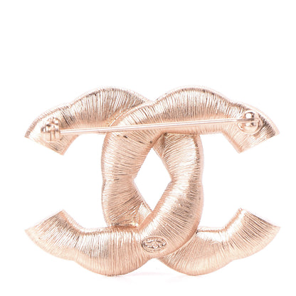 Chanel Crystal Twisted CC Brooch Rose Gold 3 of 5