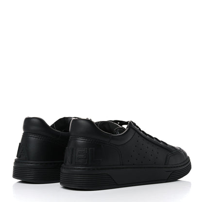 Chanel Calfskin Womens Logo Sneakers 39.5 Black 4 of 9