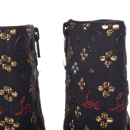 Christian Louboutin Jacquard Loubi In The Sky So Kate Booty 100 Ankle Boots 35 Multi Black 8 of 10