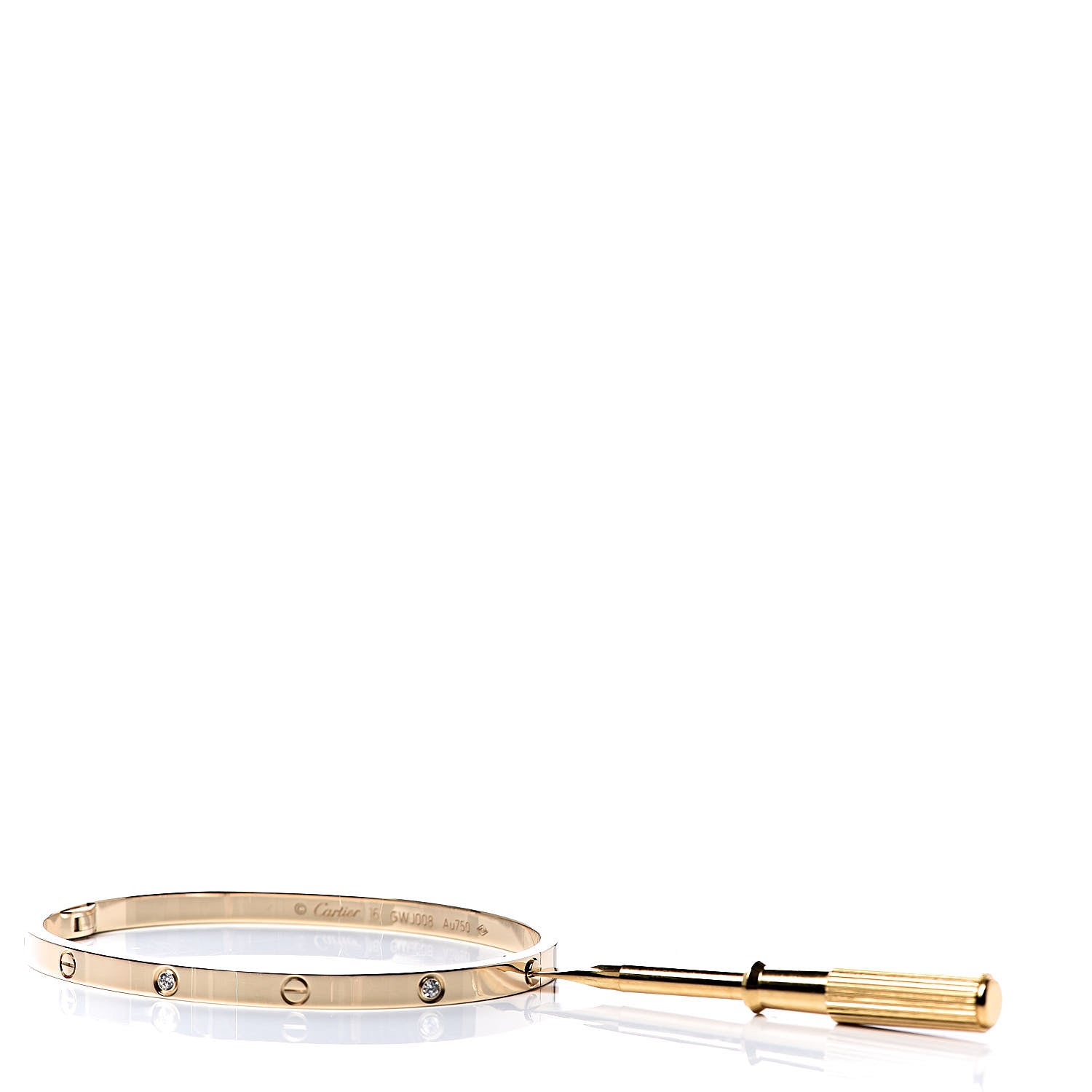Cartier 18K Yellow Gold 6 Diamond Small LOVE Bracelet 16 5 of 6