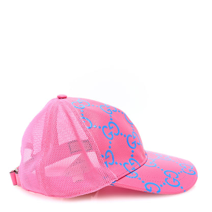 Gucci Calfskin Mesh GG Tennis Embossed Gary Baseball Hat M Modern Fucsia Modern Blue 6 of 8