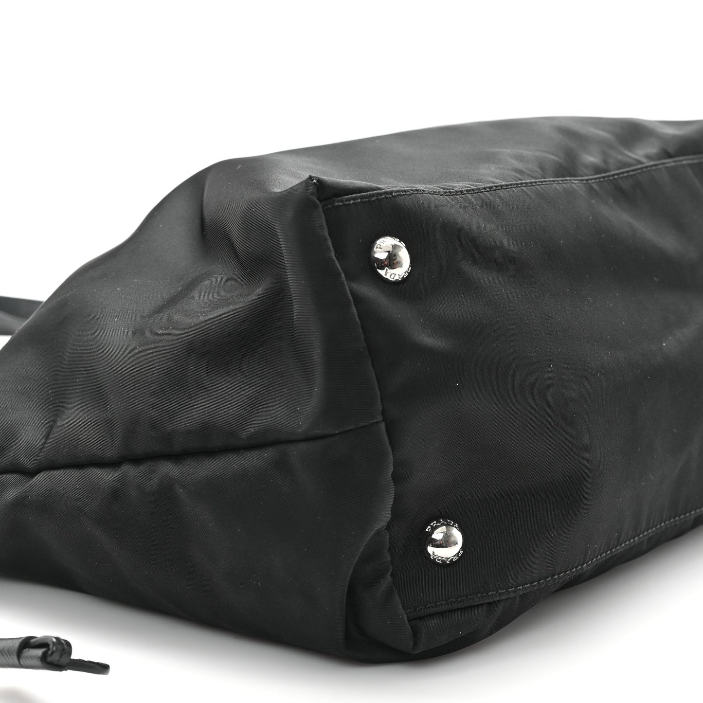 Tessuto Nylon Saffiano Shopping Tote Black