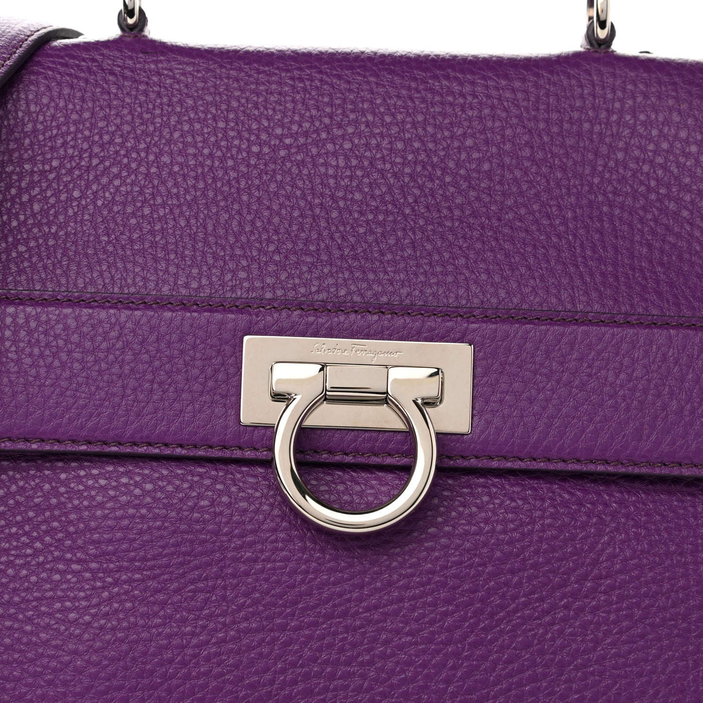 Grained Calfskin Sofia Satchel Purple