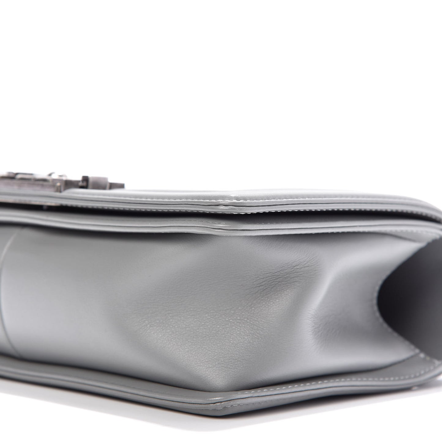 Calfskin Quilted Medium Boy Flap Grey