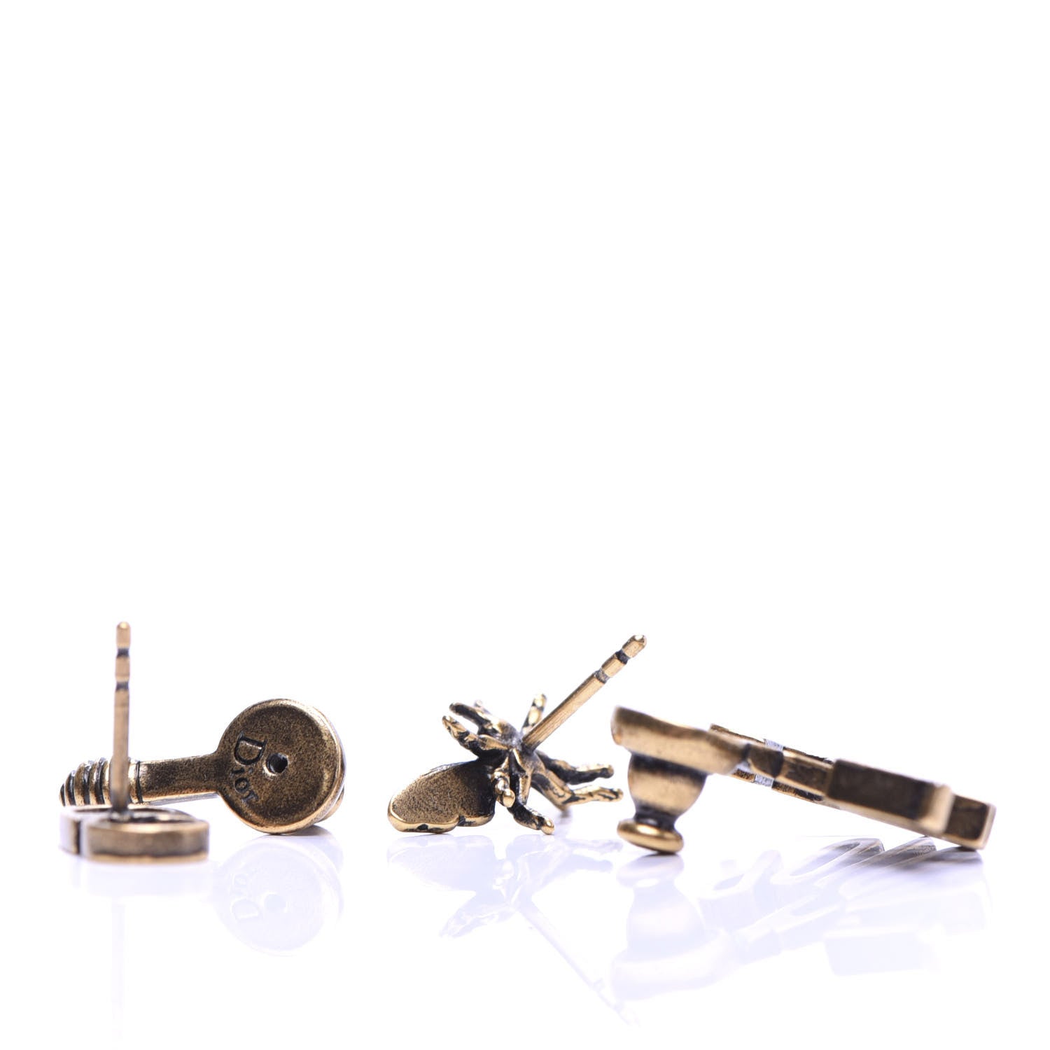 Christian Dior Metal J'Adior Earrings Aged Gold 4 of 4