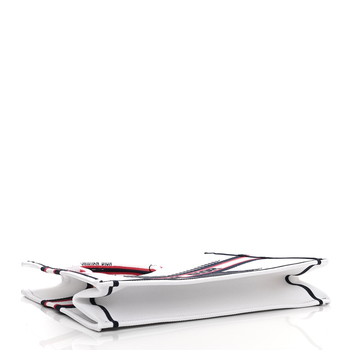 Canvas Embroidered Large Dioralps Book Tote White