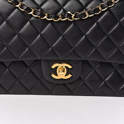 Chanel Lambskin Quilted Medium Double Flap Black 10 of 11