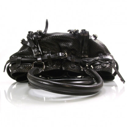 Burberry Perforated Leather Belted Bag Black 5 of 10