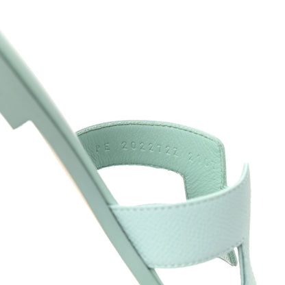 Hermes Epsom Oran Sandals 37 Vert Embrun 8 of 9