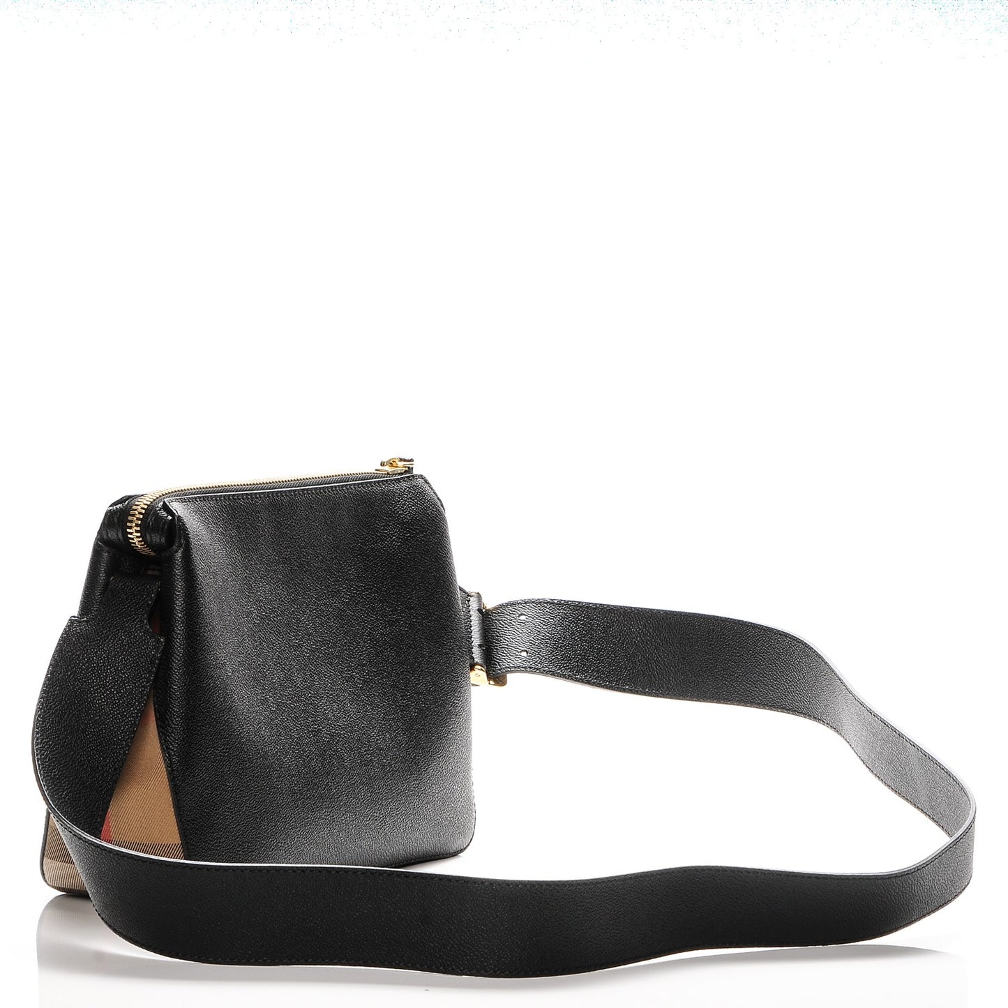 Soft Grain Calfskin House Check Small Helmsley Crossbody Black