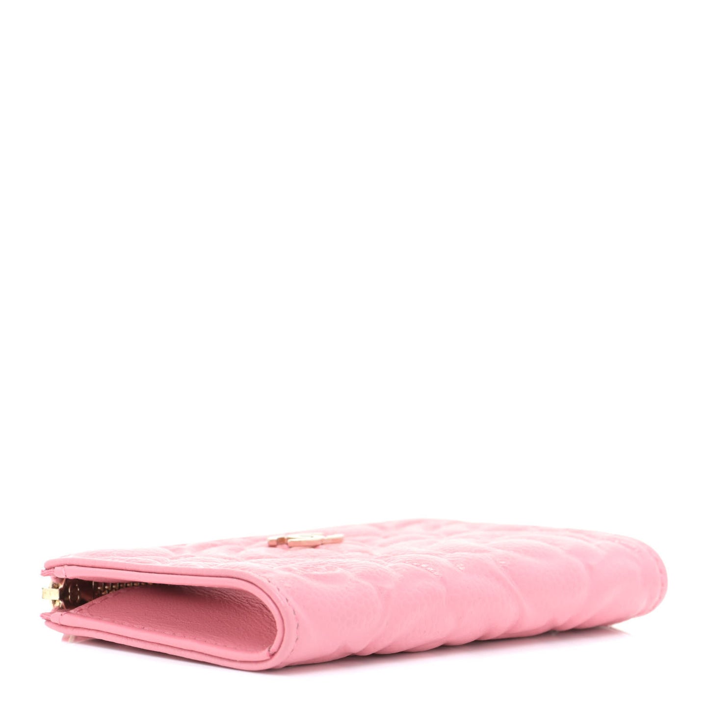Caviar Camellia Embossed Key Holder Case Pink