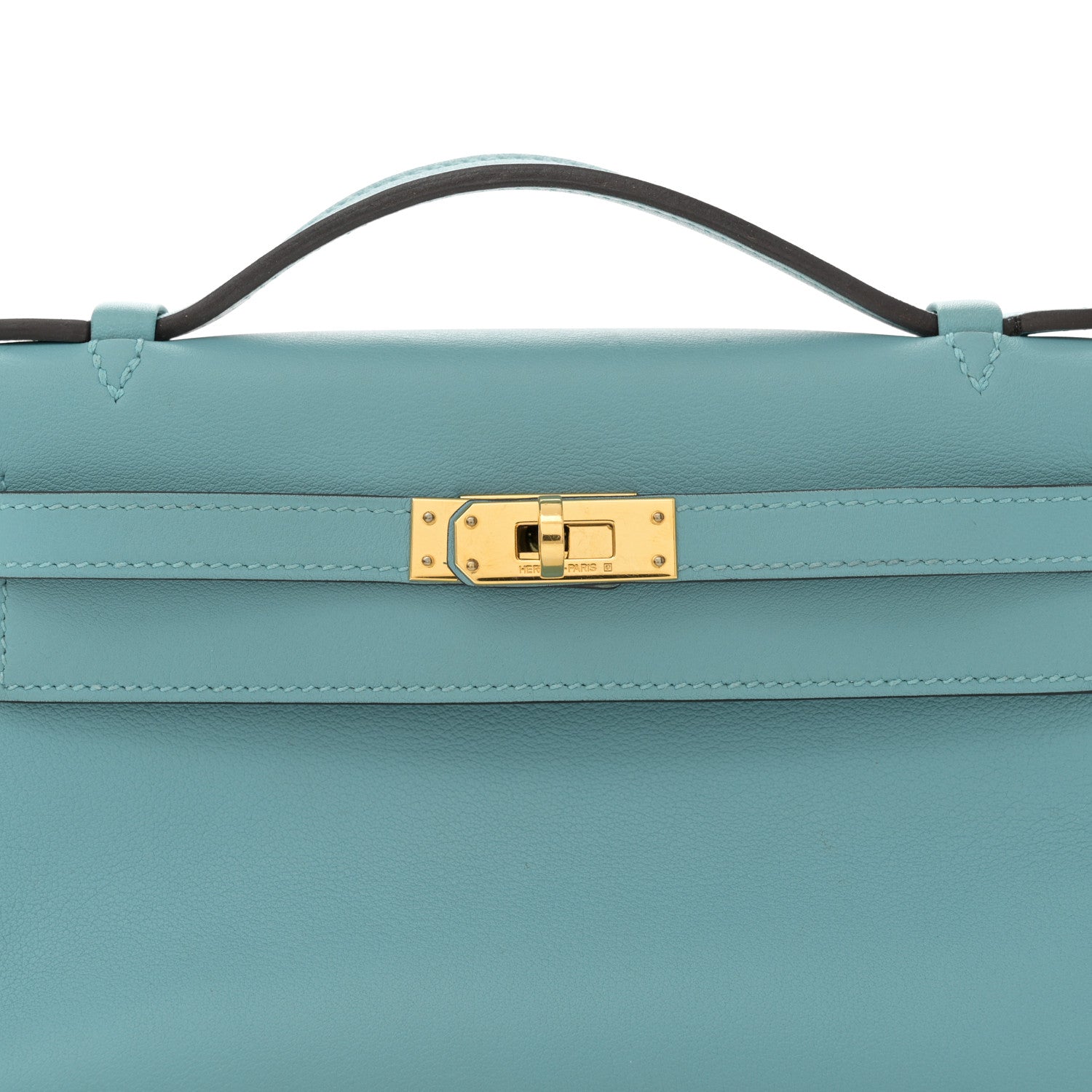 Hermes Swift Kelly Pochette Clutch Bleu Saint Cyr 8 of 13