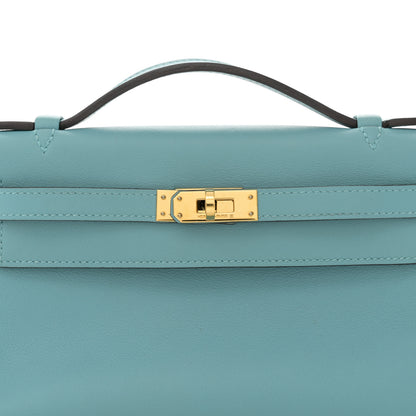 Hermes Swift Kelly Pochette Clutch Bleu Saint Cyr 8 of 13