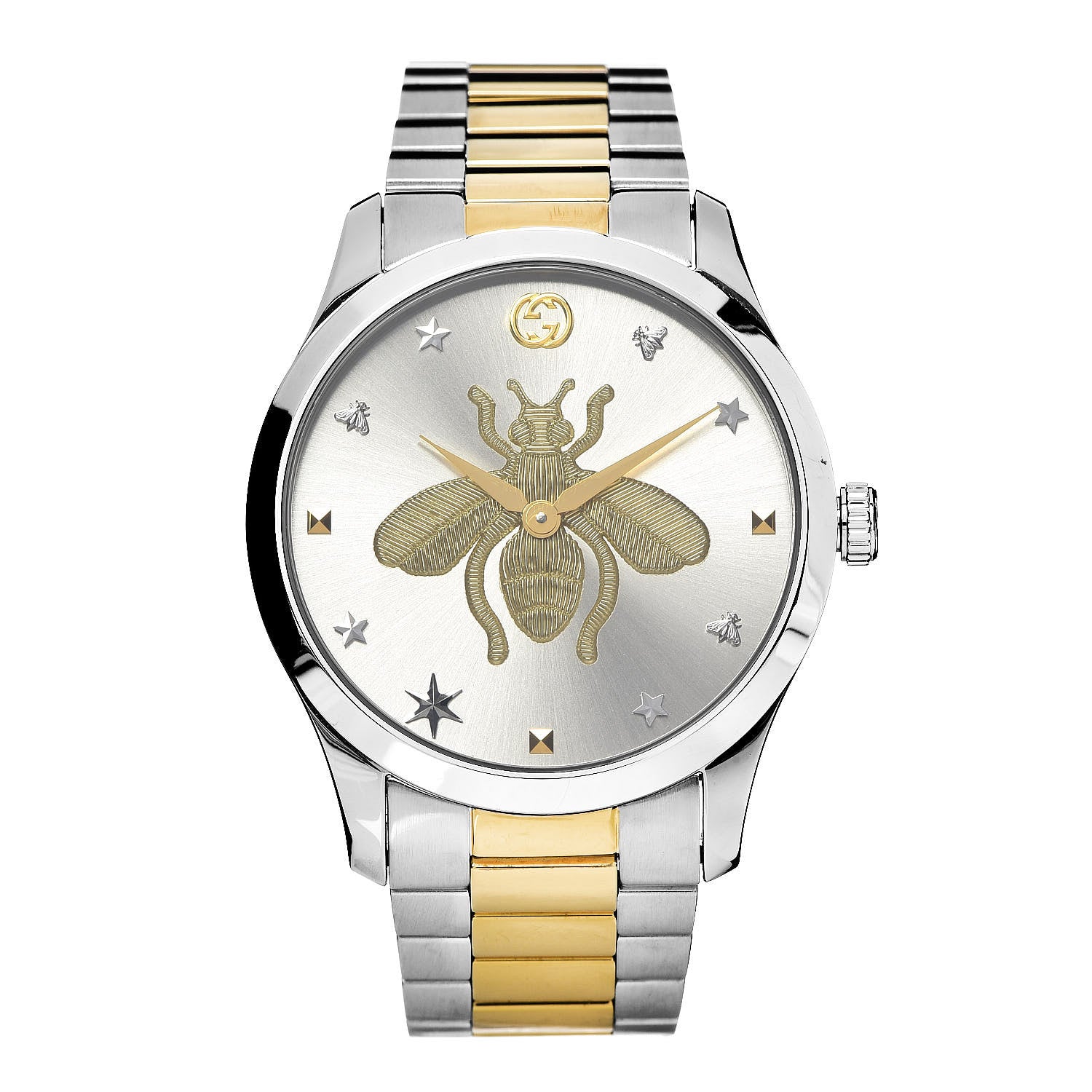 Gucci Stainless Steel 38mm G-Timeless Two Tone Bee Quartz Watch 1 of 6