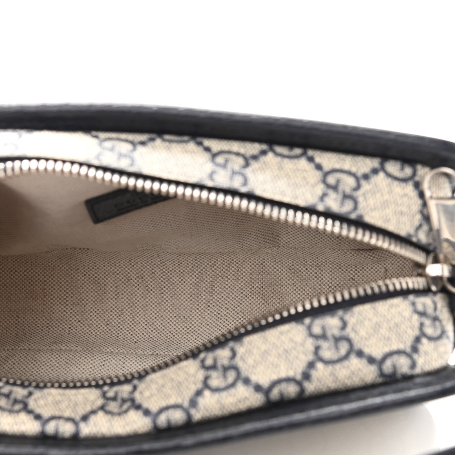Gucci GG Supreme Monogram Textured Dollar Calfskin Mini Retro Interlocking G Shoulder Bag Beige Blue 4 of 8