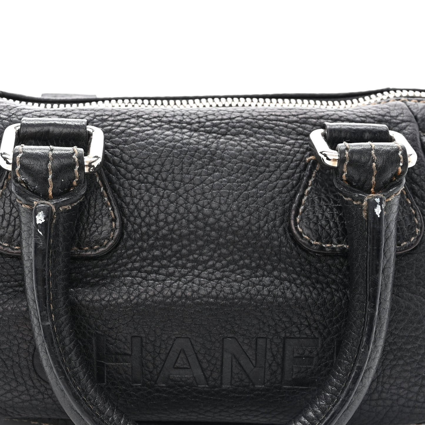 Calfskin Lax CC Small Bowler Bag Black