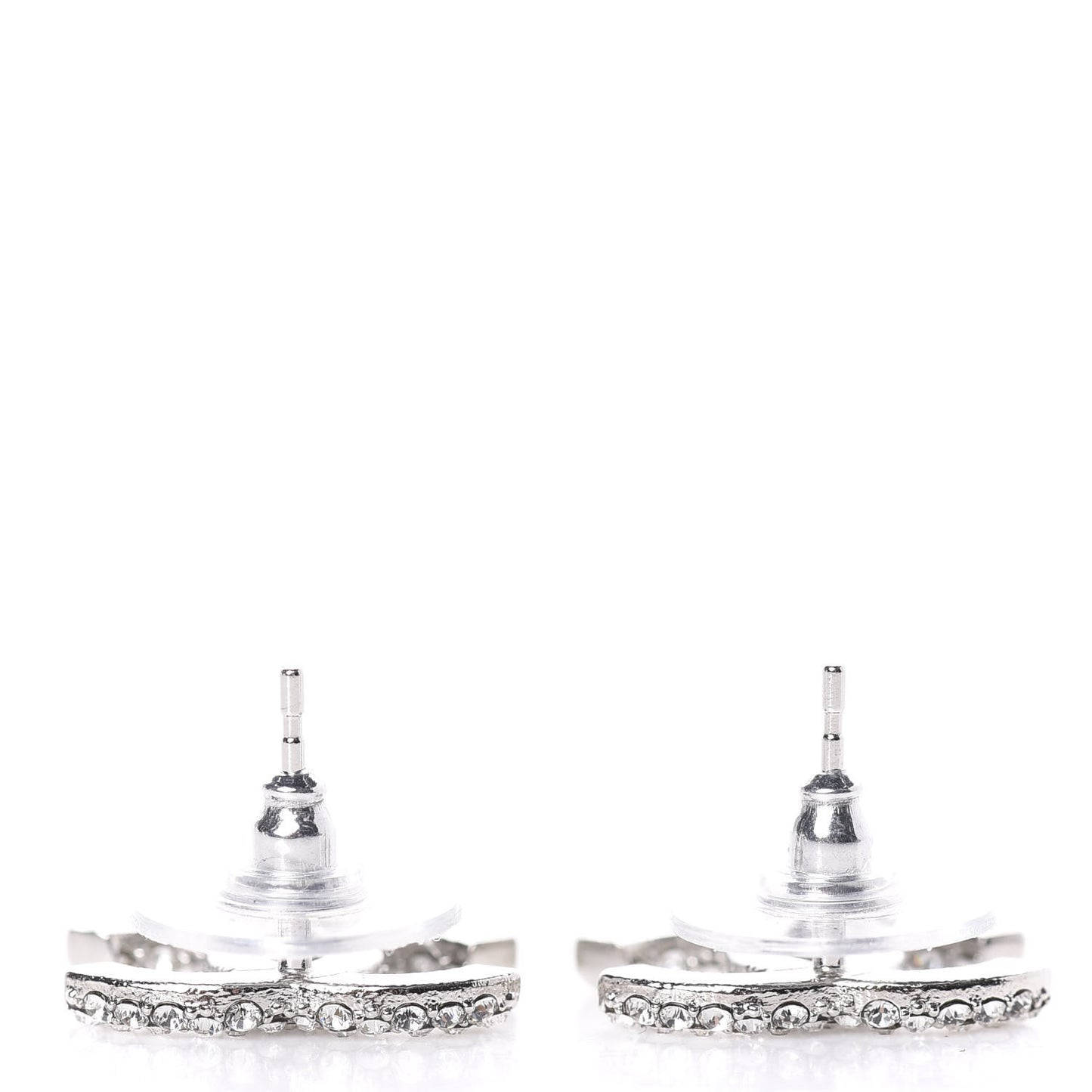 Crystal CC Earrings Silver