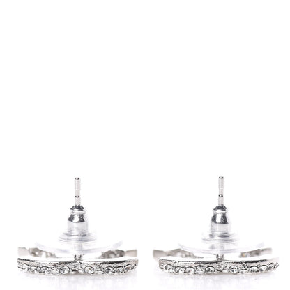 Chanel Crystal CC Earrings Silver 3 of 5