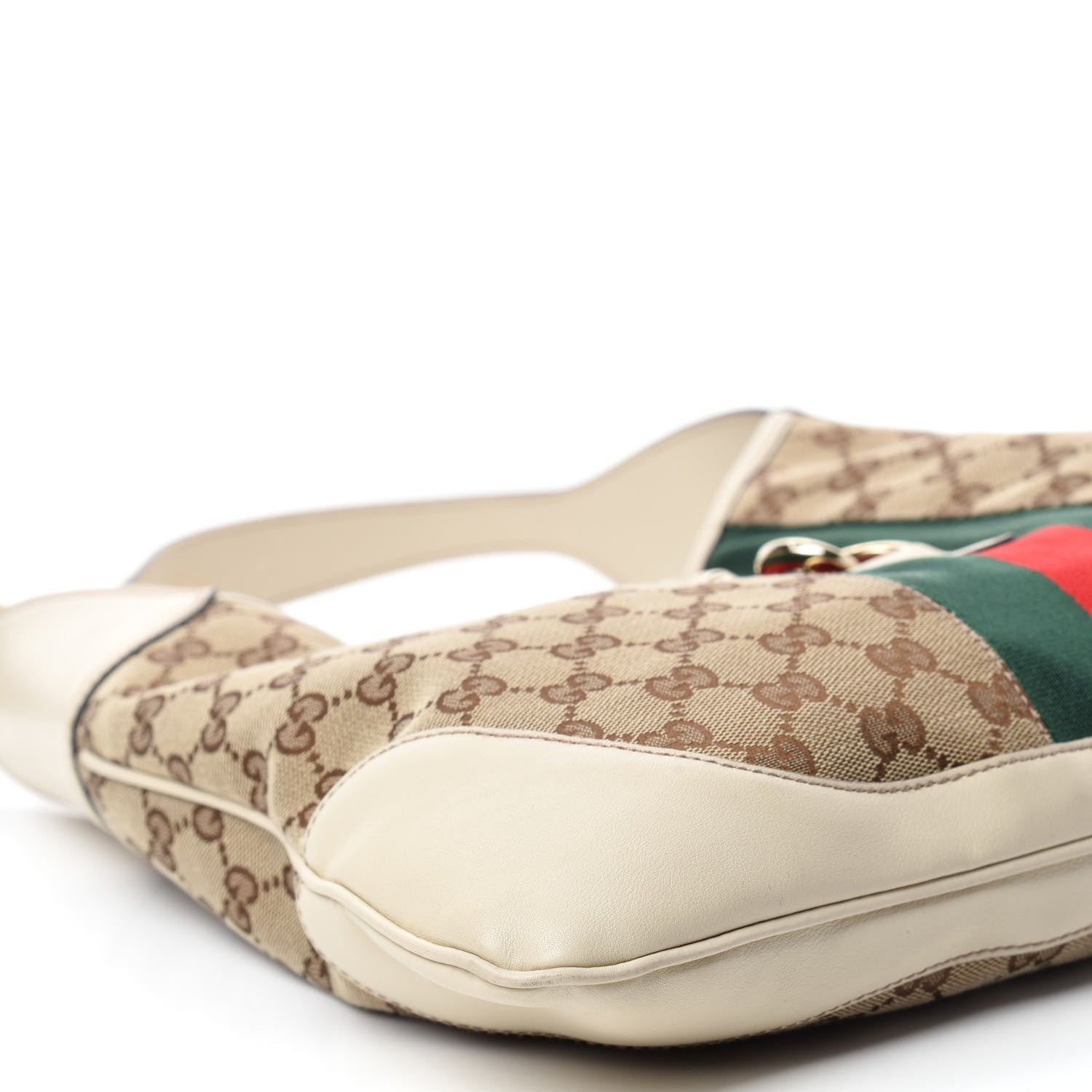 Gucci Monogram Web Jackie O Bouvier Hobo White 6 of 11