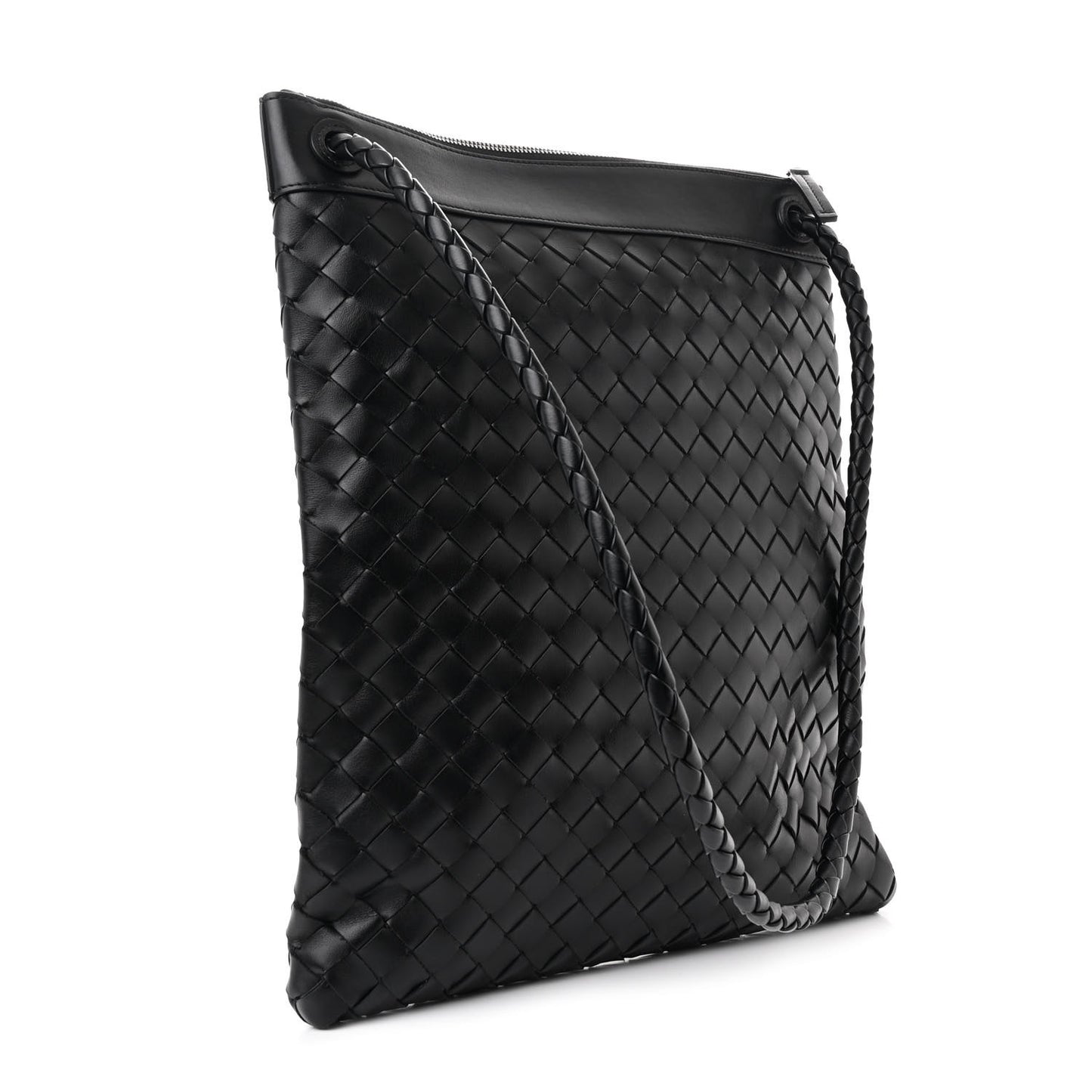 Nappa Intrecciato Andiamo Flat Messenger Black
