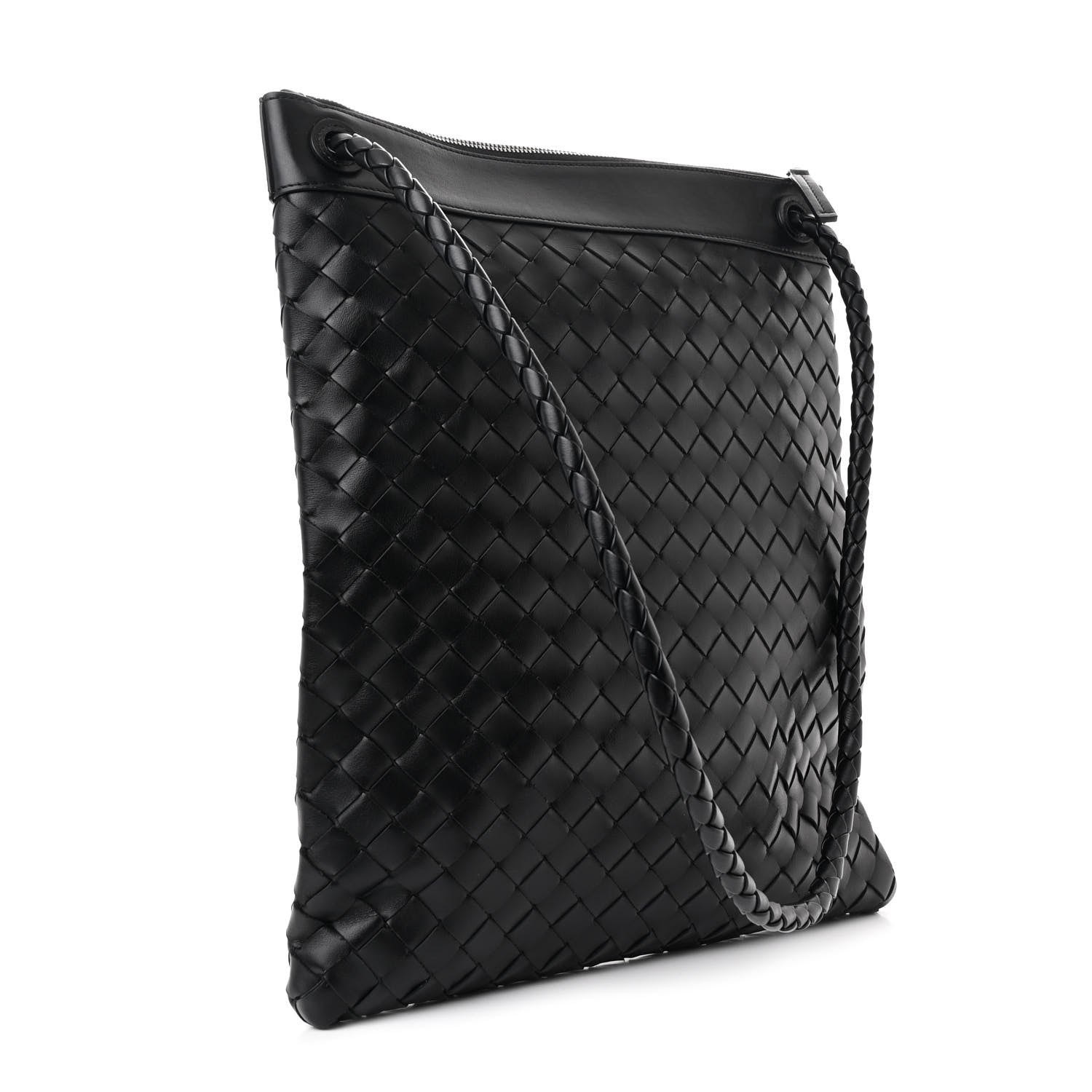 Bottega Veneta Nappa Intrecciato Andiamo Flat Messenger Black 3 of 10
