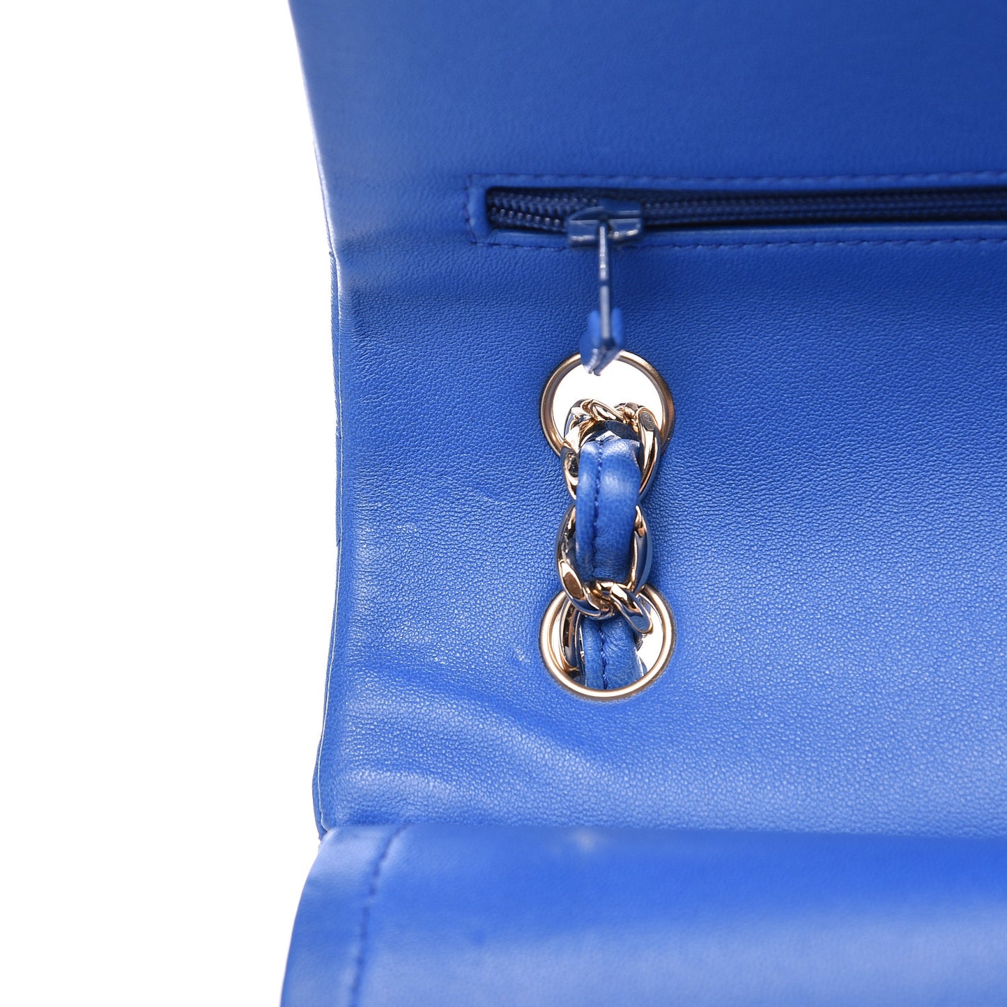 Lambskin Quilted Jumbo Double Flap Blue