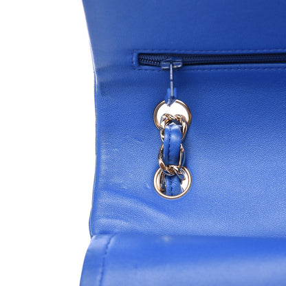 Chanel Lambskin Quilted Jumbo Double Flap Blue 14 of 15