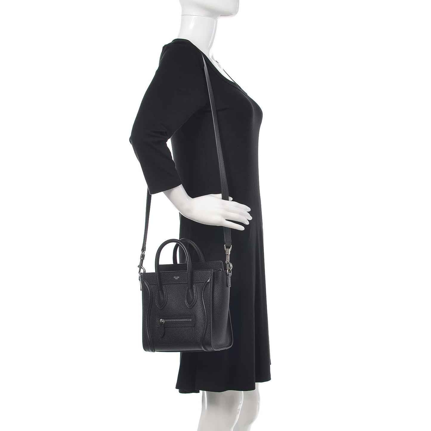 Drummed Calfskin Nano Luggage Black