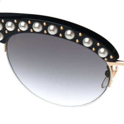 Gucci Pearl Cat Eye Sunglasses GG0212S Black 8 of 9