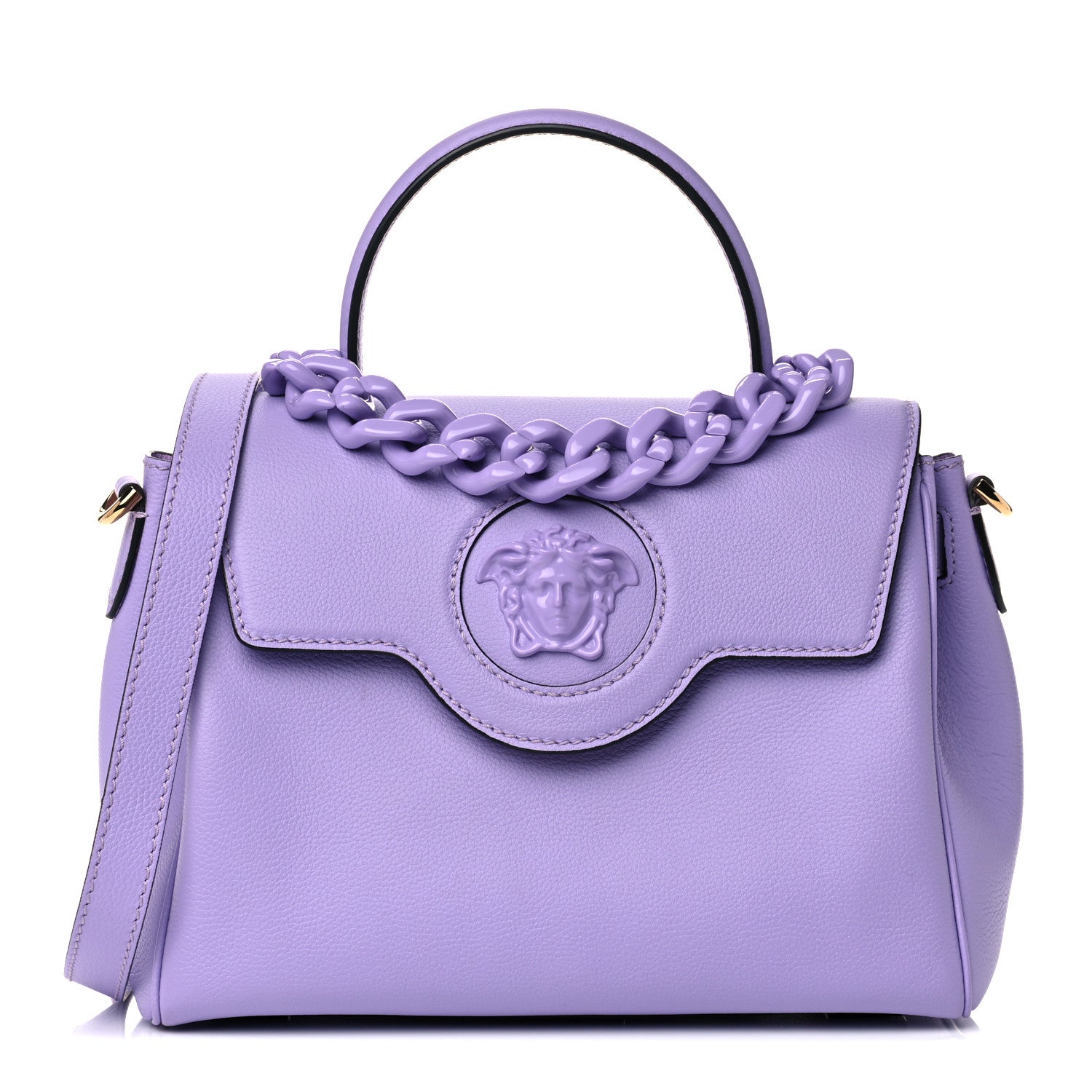 Versace Calfskin Medium La Medusa Top Handle Handbag Lilac 1 of 12