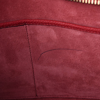 Celine Drummed Calfskin Micro Luggage Red 9 of 9
