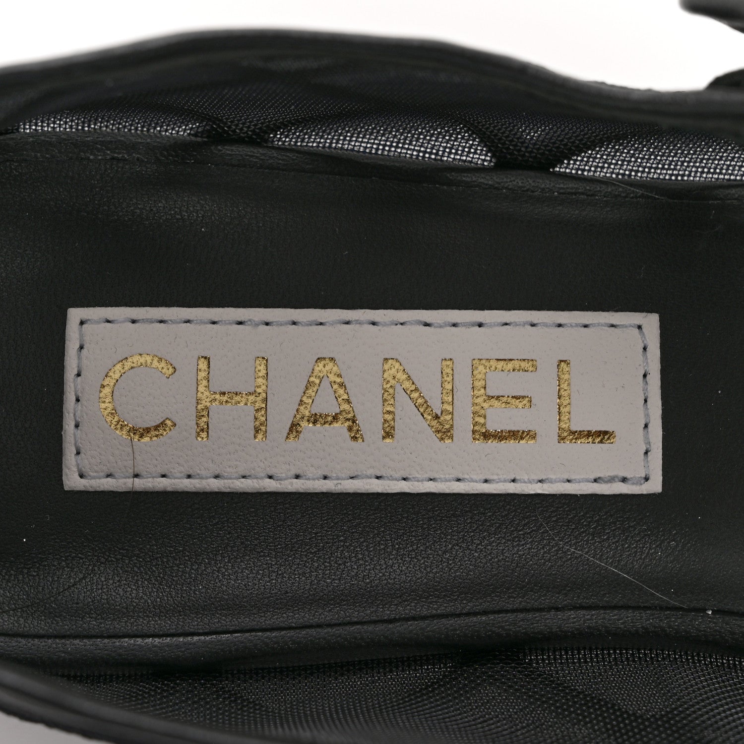 Chanel Lambskin Fabric Mesh Quilted Mary Jane Cap Toe Flats 40.5 Black 8 of 9