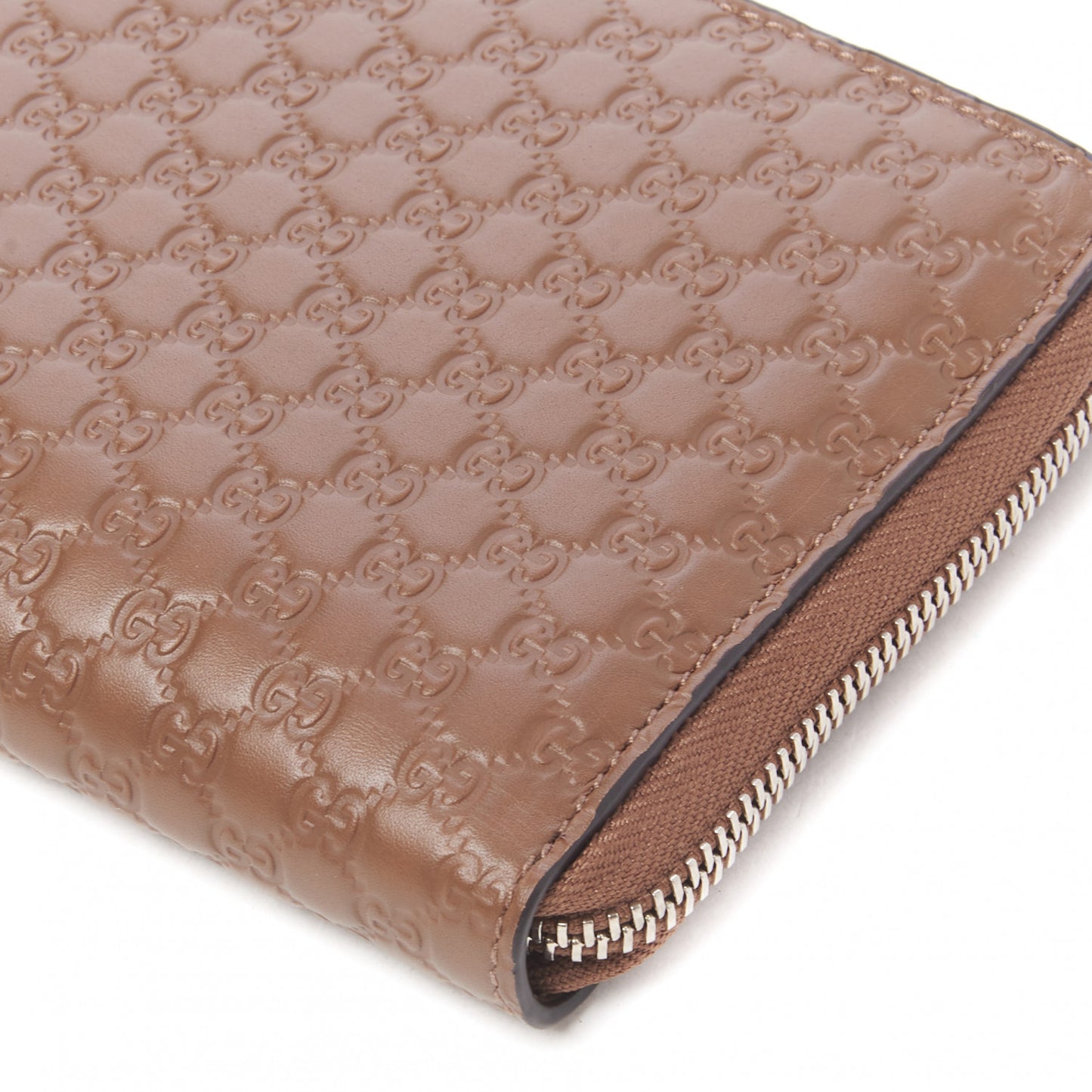 Microguccissima Large Zip Around Organizer Wallet Acero